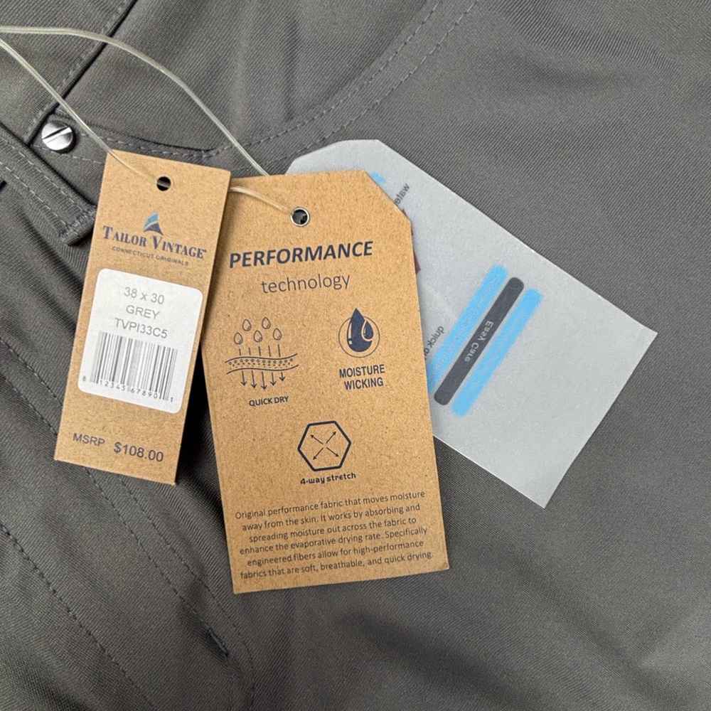 Tailor Vintage | Performance Tech Pant | Grey | 38x30‎ - Picture 5 of 7